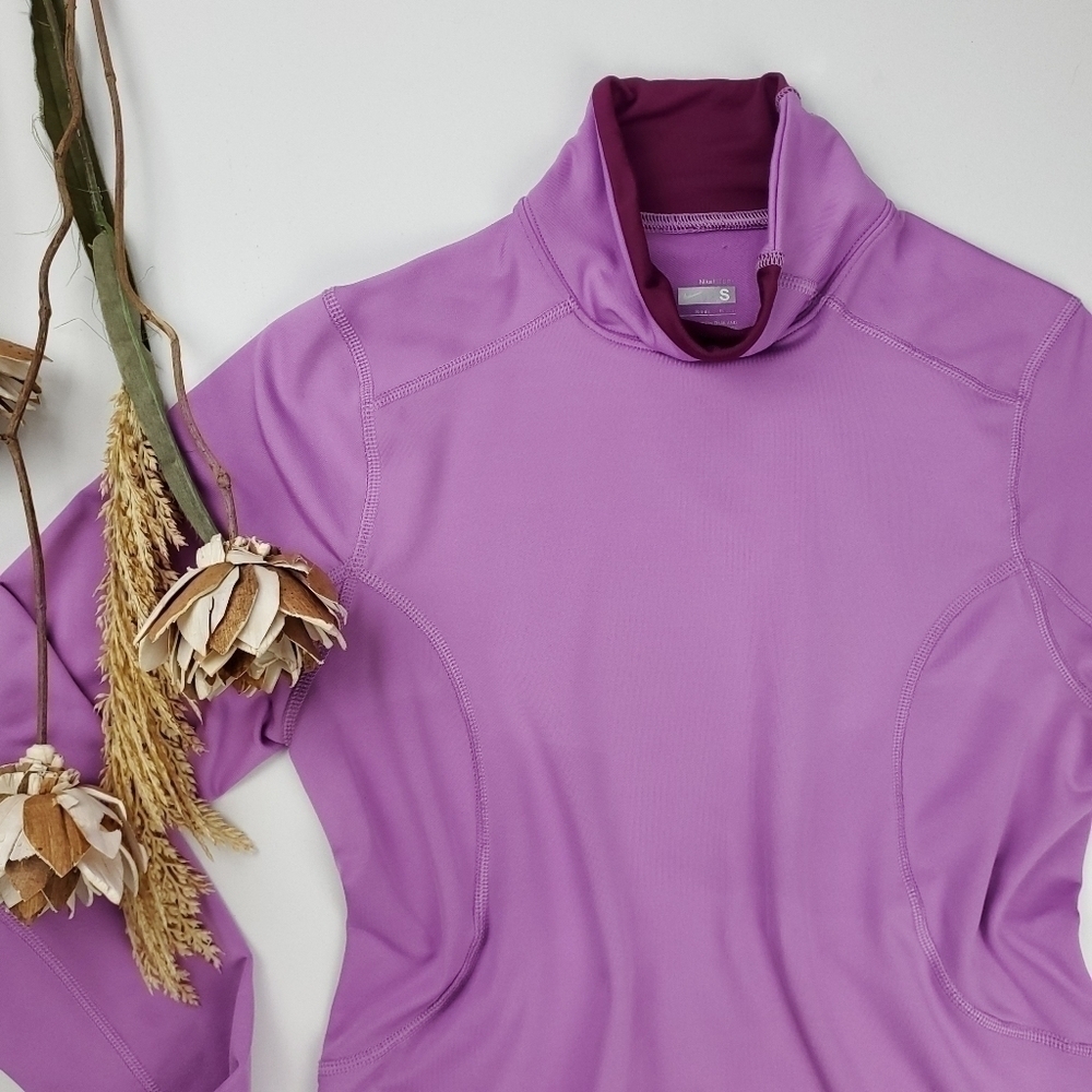 Nike Lavender Mock Turtle Pullover Running Shirt S - Picture 5 of 14